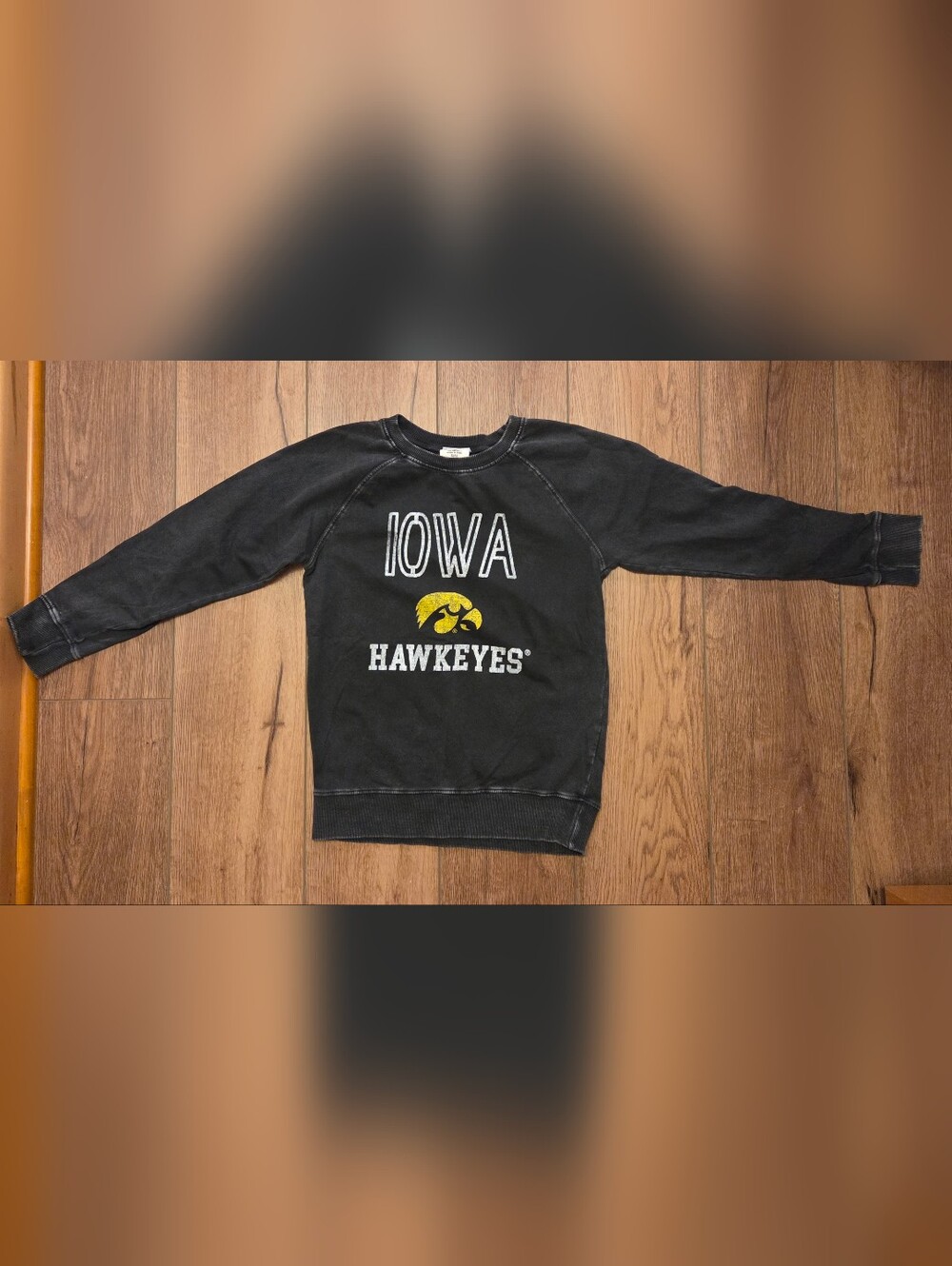 Wes And Willy Iowa Hawkeyes Black Kids Sweatshirt - Crewneck